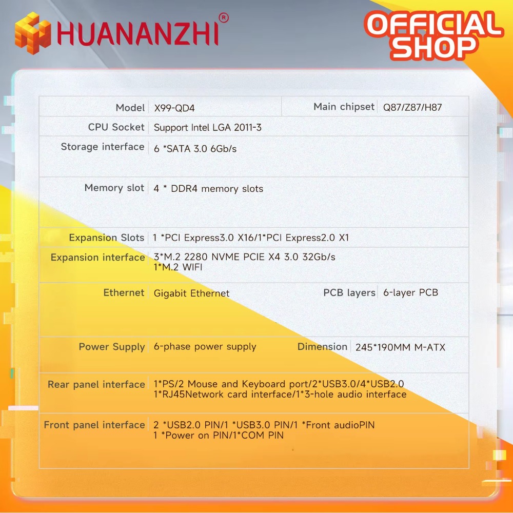 HUANANZHI X99 QD4 LGA 2011-3 X - E5 2696 V3 리뷰 및 가격